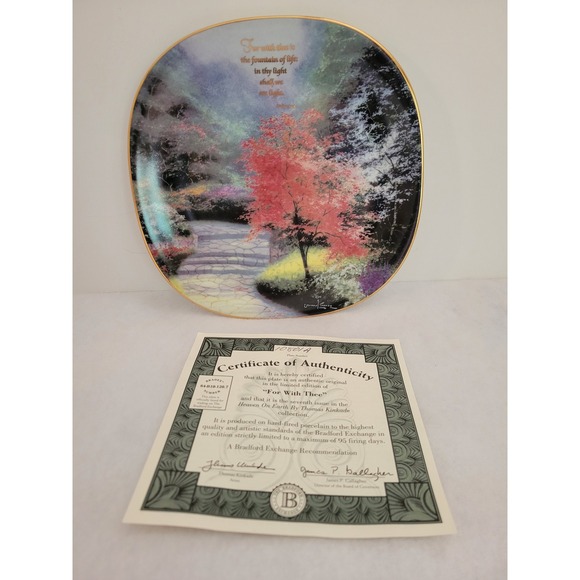 The Bradford Exchange Other - Thomas Kinkade Collector Plate Bradford Exch. For With‎ Thee Heaven 8in Cottage